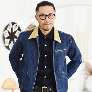 Sauce Zhan Vintage Motorcycle Denim Jacket